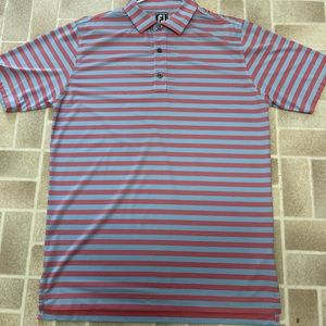 Footjoy Mens Athletic Fit End On End Multi Stripe Self Collar size large